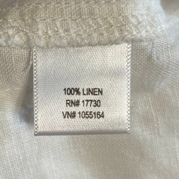 Vintage Cherokee White 100% Linen Button Up Blouse Size Large - Picture 10 of 11